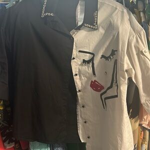 Black And White Blouse